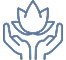 Icon of hands grasping a lotus flower